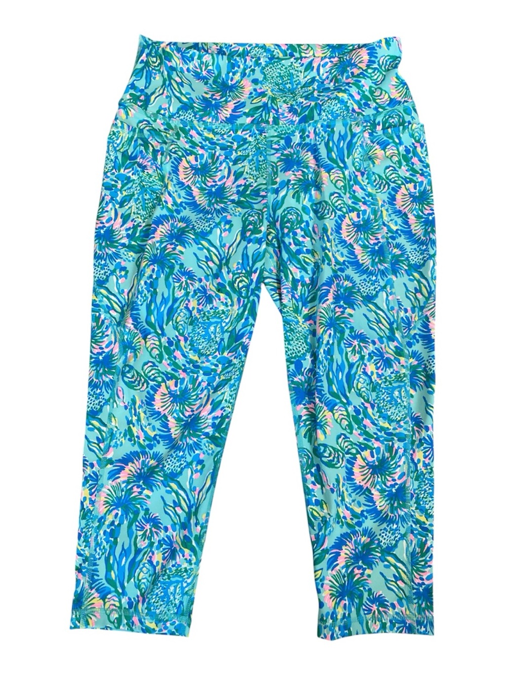 Lilly Pulitzer Turquoise Blue Luxetic Crop Leggings